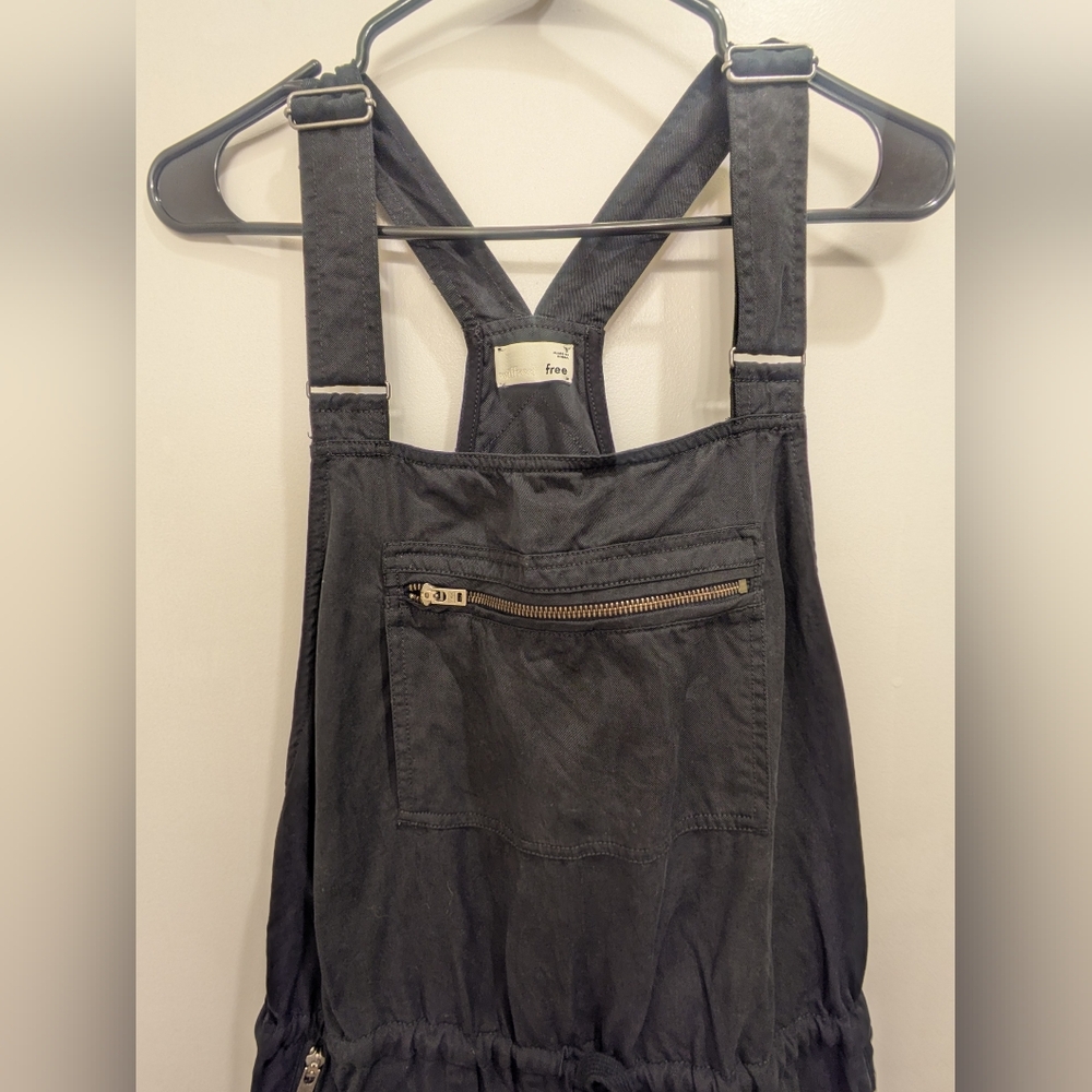 Wilfred Free Aritzia Valletta Black Crop Overalls Size S Small Boho Jumpsuit - Picture 2 of 6